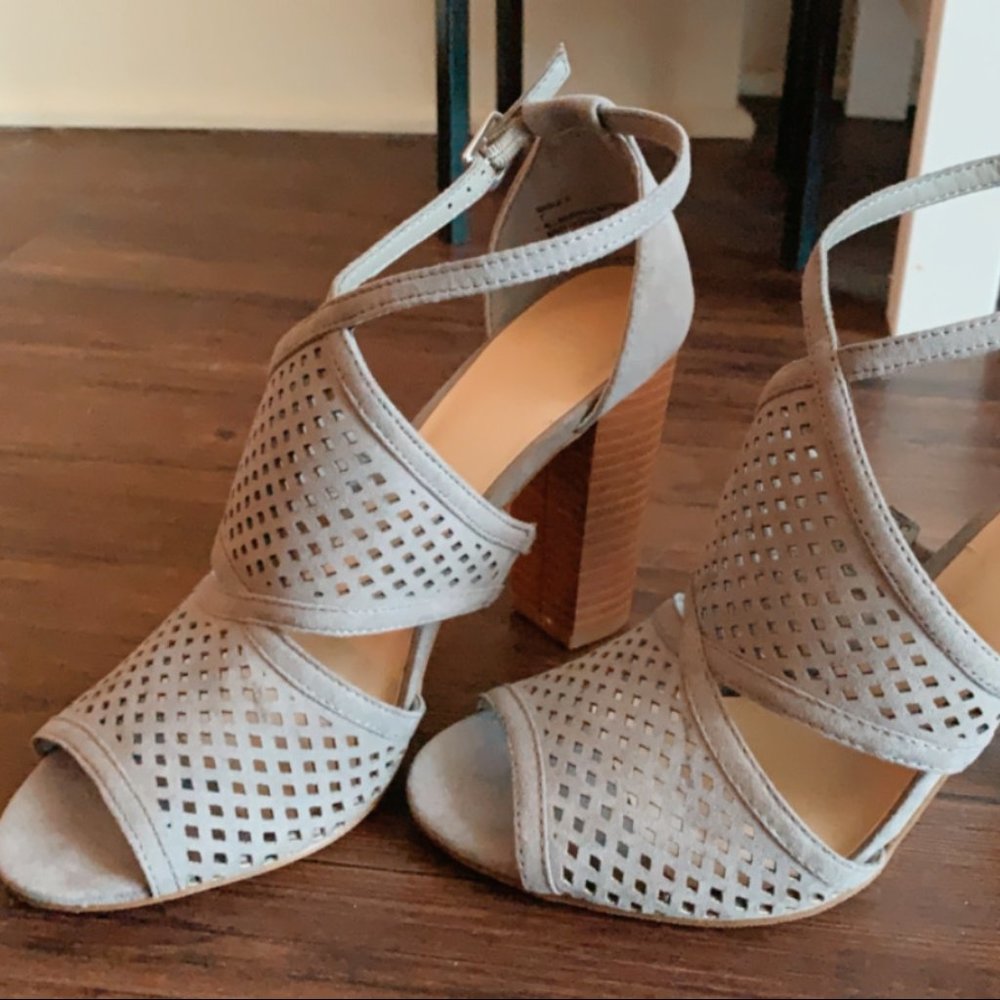 Charlotte Russe Grey Block Wedge